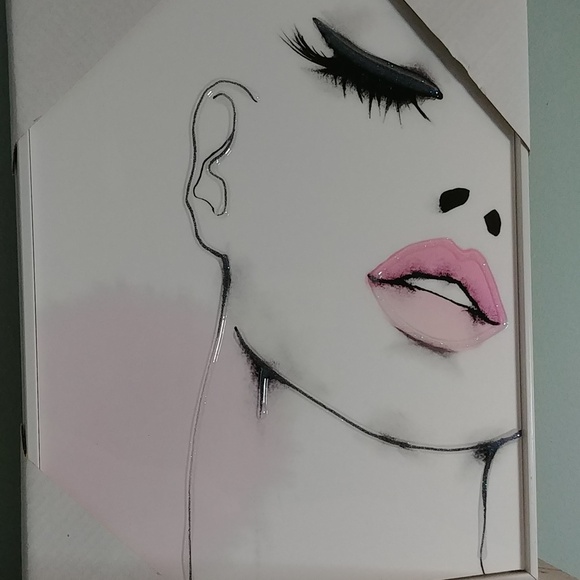 NEW Face Makeup Part Face Framed Photo Makeup Room Boudoir Décor - Picture 7 of 7